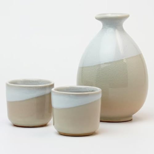 萩焼　松野龍司作　徳利　猪口セット 萩焼酒器松野龍司作徳利/猪口酒次酒盃共箱商品细节| JDirectItems